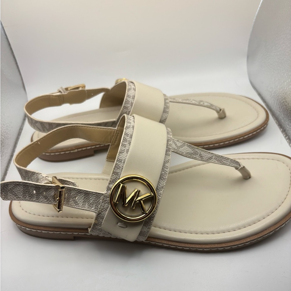Michael Kors Cream and Gold Sandals